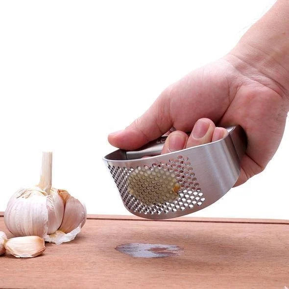 Stainless steel garlic press