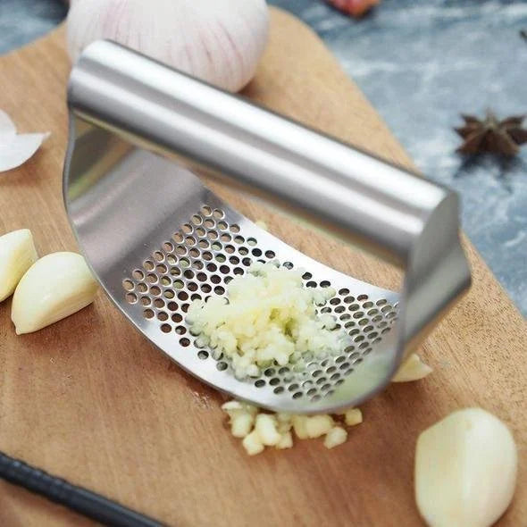 Stainless steel garlic press