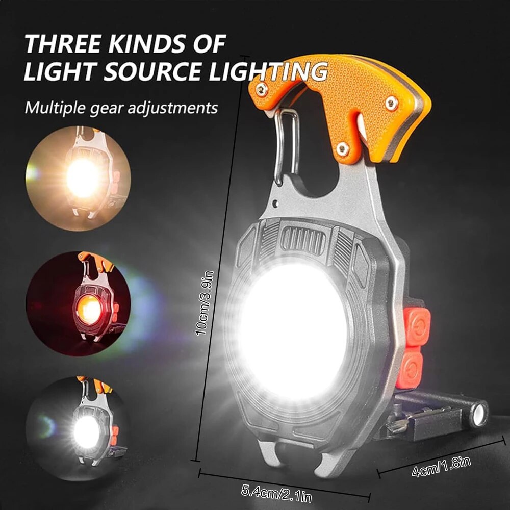 Multifunctional keychain flashlight