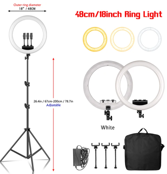 Ring Light LED with Tripod Studio Photo Lamp For Photography, Makeup, and YouTube Live