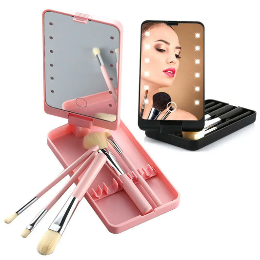 Travel Makeup Mirror w/ brush