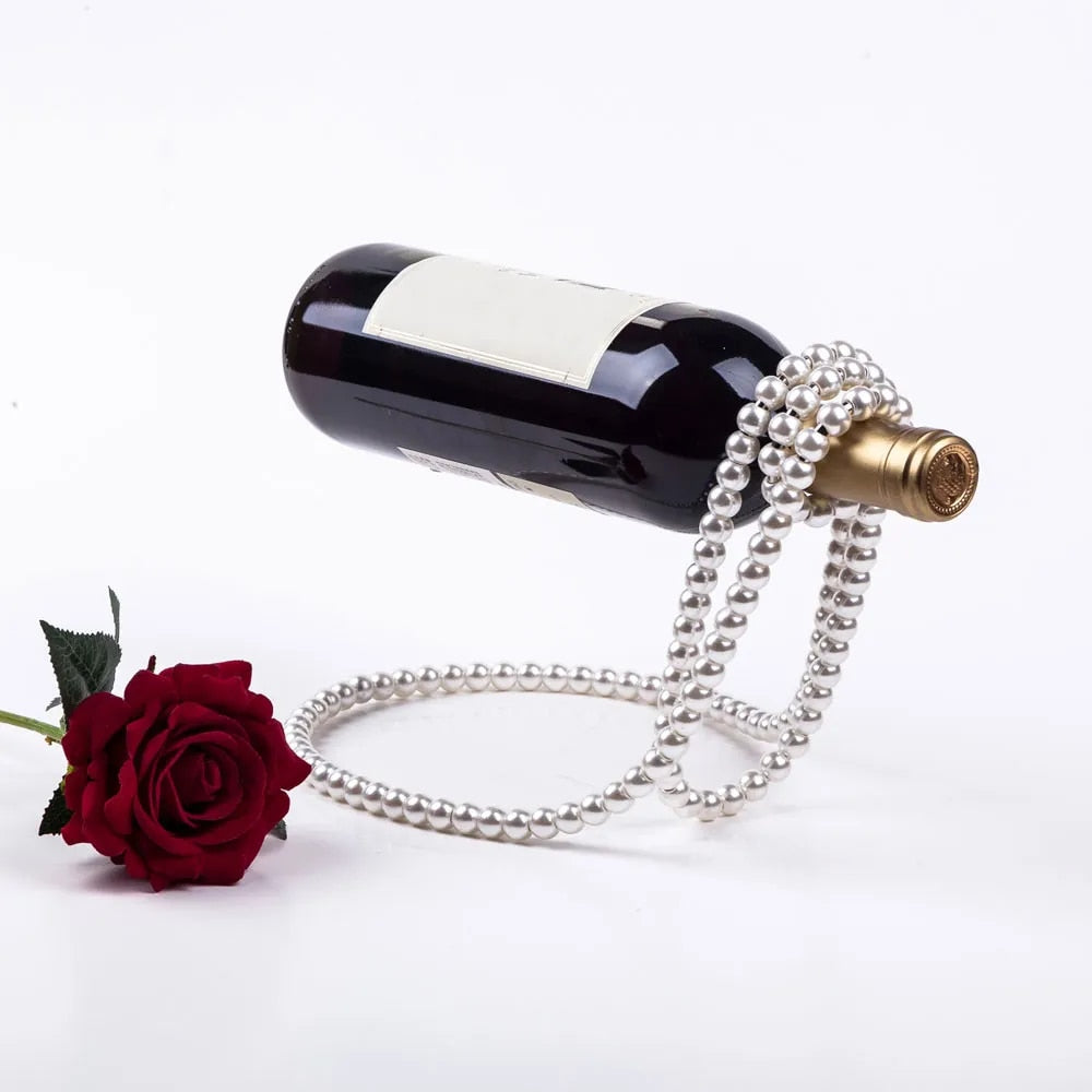 Floating Pearl Necklace Wine Rack