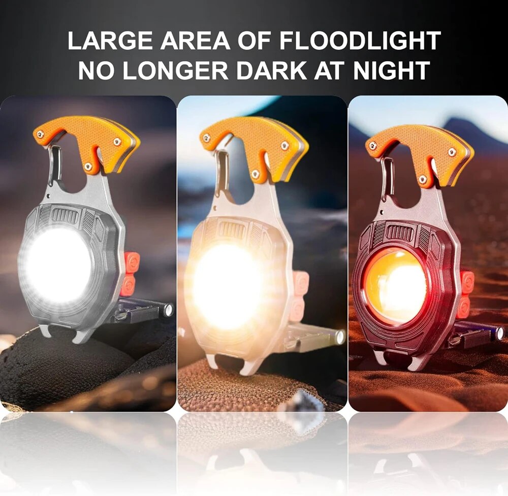 Multifunctional keychain flashlight