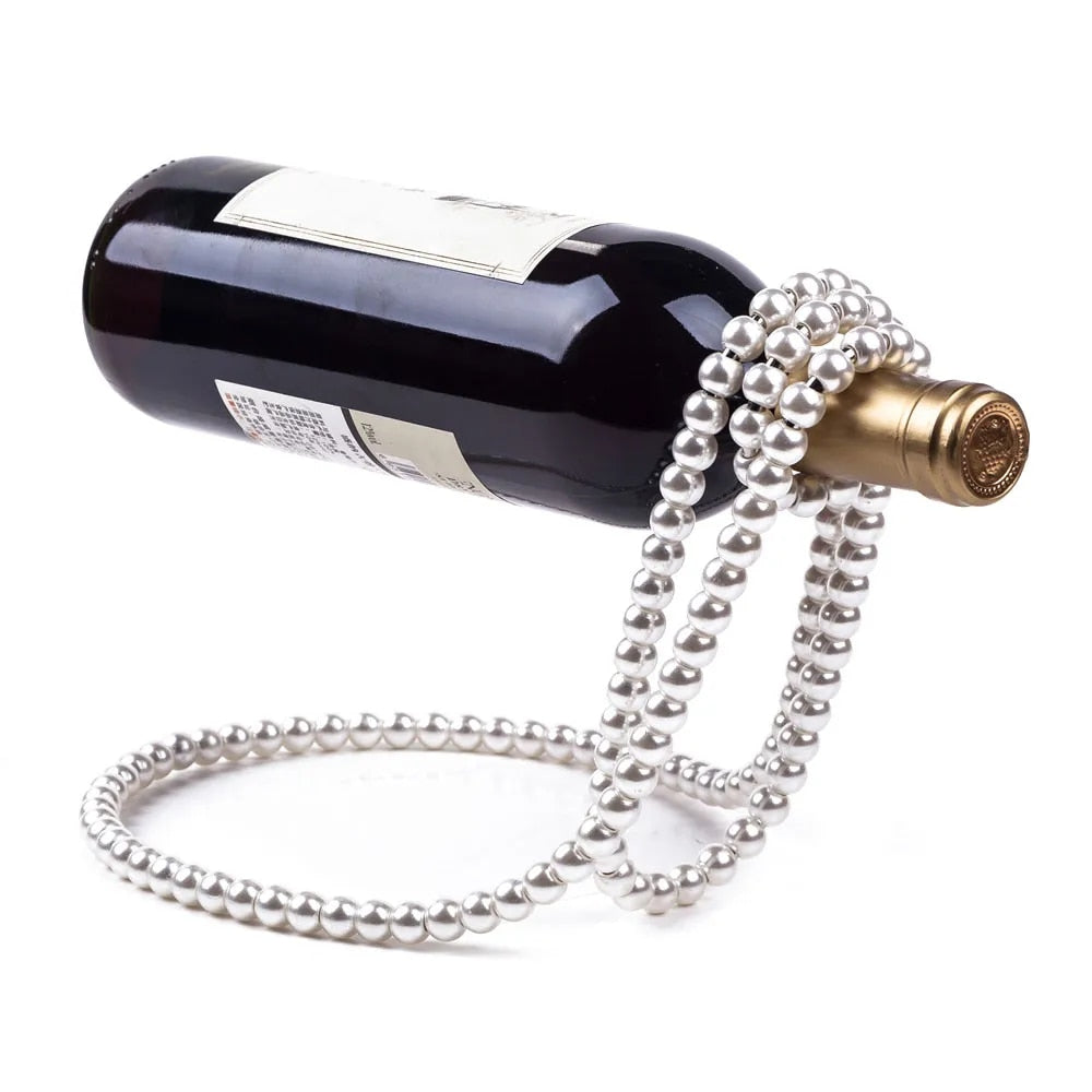 Floating Pearl Necklace Wine Rack